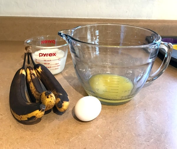 Banana Oat Muffins wet ingredients