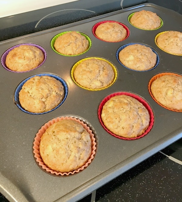 Quick Banana oat muffins cooked