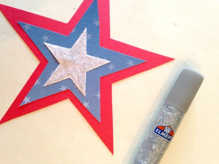 DIY patriotic star glitter glue