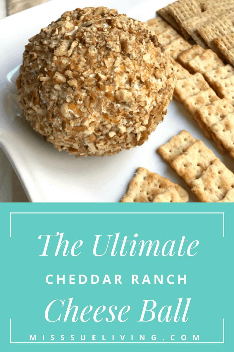 The Ultimate Cheddar Ranch Cheese Ball. Your guests will love eating this appetizer up!