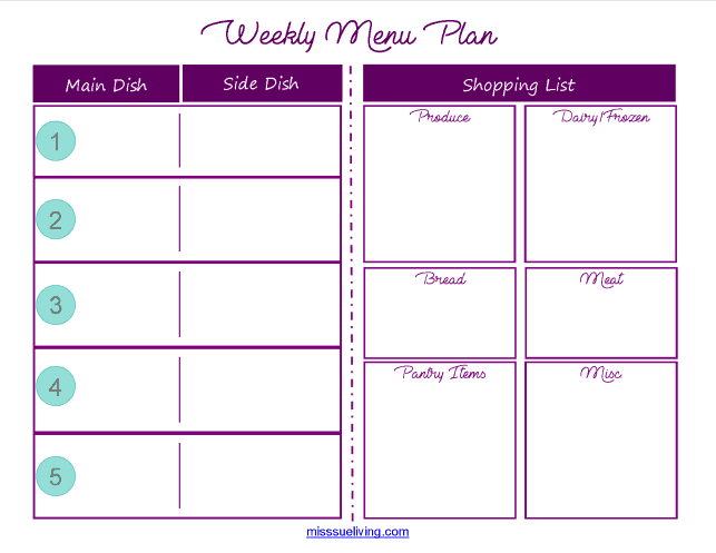 How to Easily Create a Weekly Menu Plan + FREE Printable