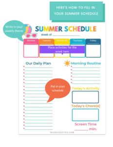 A Summer Schedule For Kids That Will Keep Them Busy - Miss Sue Living