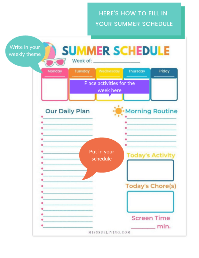 A Summer Schedule For Kids That Will Keep Them Busy Miss Sue Living