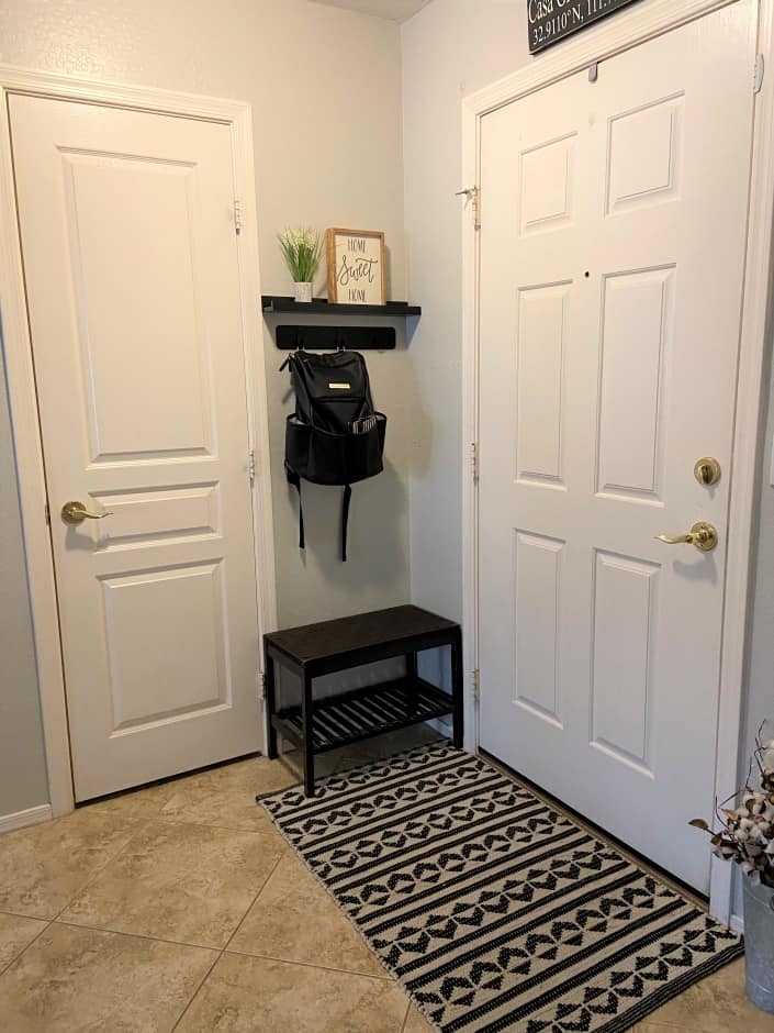 How I Created The Best Organized Small Entryway - Miss Sue Living