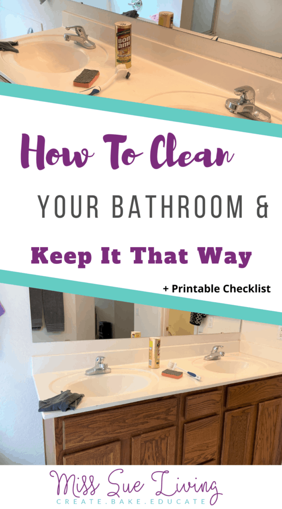 How To Clean Your Bathroom And Keep It That Way Miss Sue Living - How To Keep Your Bathroom Counter Clean
