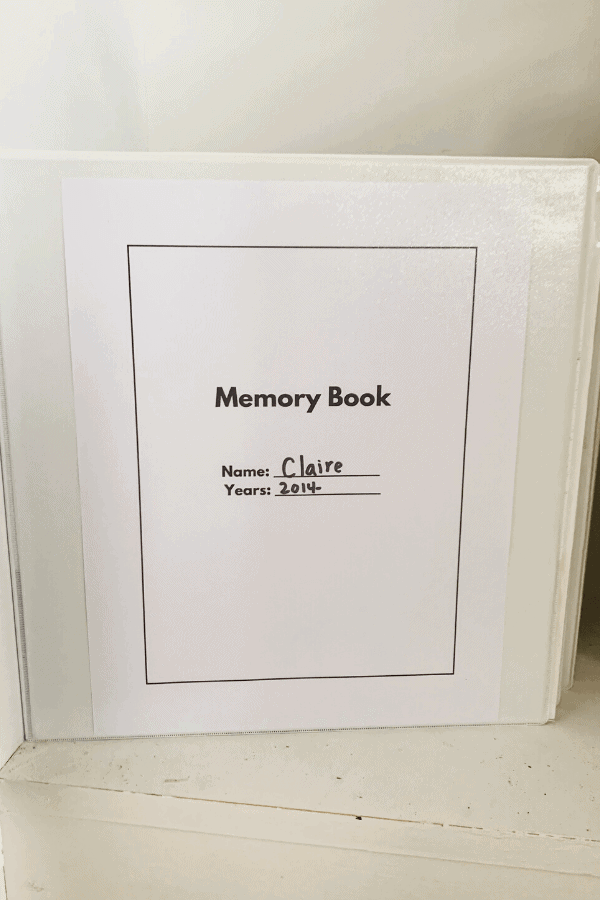 school papers, school memory book