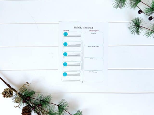 holiday meal planner