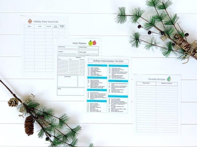 2020 holiday checklist, 2020 holiday planner, party planner printable