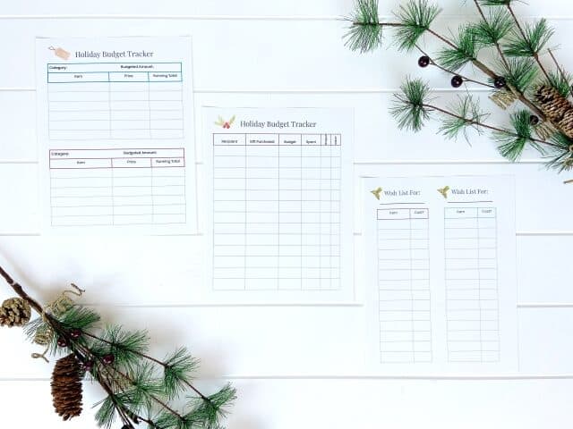2020 holiday planner, holiday budget tracker
