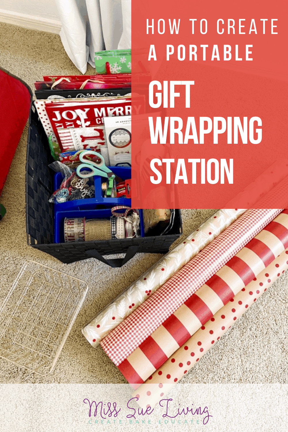 How To Create A Portable Gift Wrapping Station - Miss Sue Living