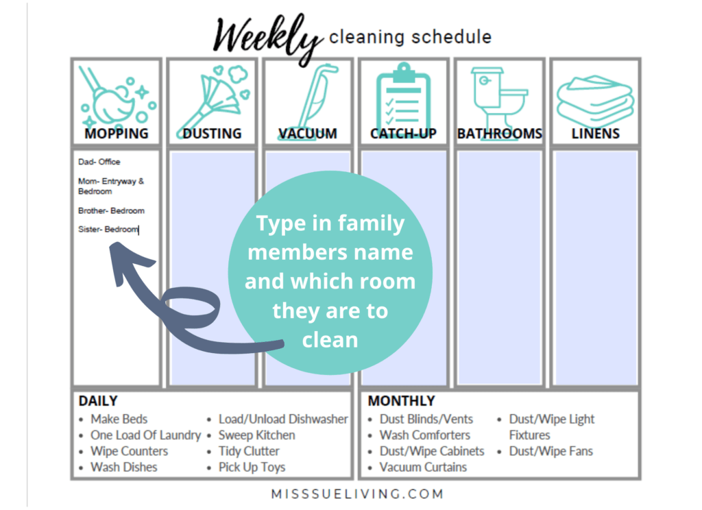  weekly cleaning schedule, weekly cleaning schedule free printable, cleaning schedule, printable cleaning schedule, 